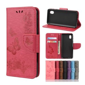 For Samsung Galaxy A01 Core Butterflies Embossing Horizontal Flip Leather Case with Holder & Card Slots & Wallet(Red) (OEM)