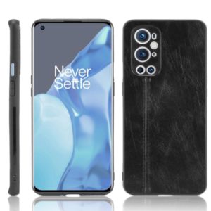 For OnePlus 9 Pro Shockproof Sewing Cow Pattern Skin PC + PU + TPU Case(Black) (OEM)