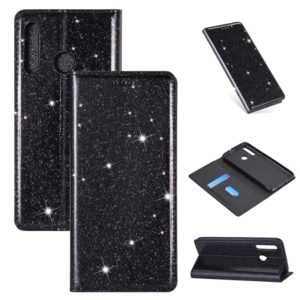 For Huawei P Smart+ 2019 Ultrathin Glitter Magnetic Horizontal Flip Leather Case with Holder & Card Slots(Black) (OEM)