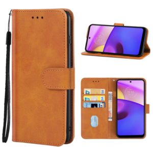 For Motorola Moto E40 Leather Phone Case(Brown) (OEM)