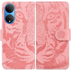 For Honor X7 Tiger Embossing Pattern Horizontal Flip Leather Phone Case(Pink) (OEM)