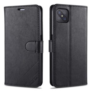 For OPPO A92s AZNS Sheepskin Texture Horizontal Flip Leather Case with Holder & Card Slots & Wallet(Black) (AZNS) (OEM)
