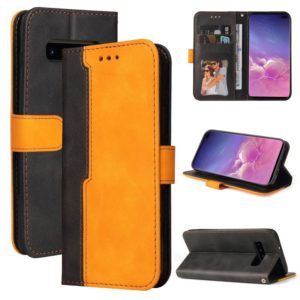 For Samsung Galaxy S10e Business Stitching-Color Horizontal Flip PU Leather Case with Holder & Card Slots & Photo Frame(Orange) (OEM)