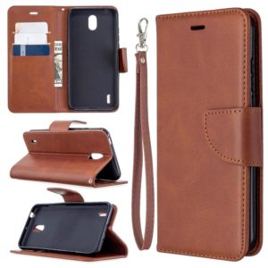 For Nokia 1.3 Retro Lambskin Texture Pure Color Horizontal Flip PU Leather Case with Holder & Card Slots & Wallet & Lanyard(Brown) (OEM)