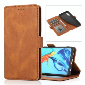 For Huawei P30 Retro Magnetic Closing Clasp Horizontal Flip Leather Case with Holder & Card Slots & Photo Frame & Wallet(Brown) (OEM)