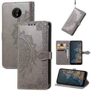 For Nokia C20 Mandala Embossing Pattern Horizontal Flip Leather Case with Holder & Card Slots & Wallet & Lanyard(Gray) (OEM)