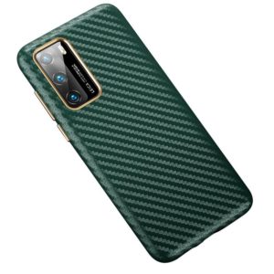 For Huawei P40 Carbon Fiber Leather Texture Kevlar Anti-fall Phone Protective Case(Green) (OEM)