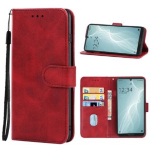For Sharp Aquos Sense 4 Lite Leather Phone Case(Red) (OEM)