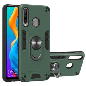 For Huawei P30 Lite / nova 4e 2 in 1 Armour Series PC + TPU Protective Case with Ring Holder(Green) (OEM)