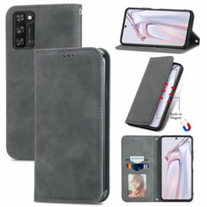 For Blackview A100 Retro Skin Feel Business Magnetic Horizontal Flip Leather Case with Holder & Card Slots & Wallet & Photo Frame(Gray) (OEM)