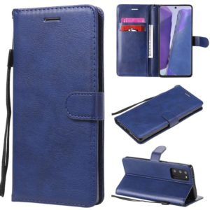 For Samsung Galaxy Note20 Solid Color Horizontal Flip PU Leather Case with Holder & Card Slots & Wallet & Lanyard(Blue) (OEM)