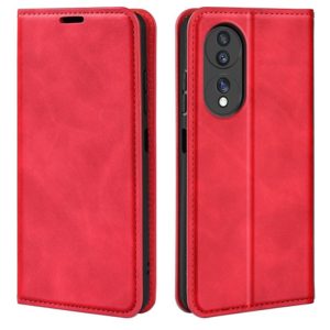 For Honor 70 Retro-skin Magnetic Suction Leather Phone Case(Red) (OEM)