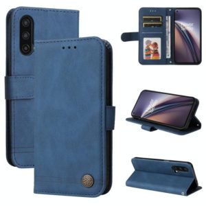 For OnePlus Nord CE 5G Skin Feel Life Tree Metal Button Horizontal Flip Leather Case with Holder & Card Slot & Wallet & Photo Frame & Strap(Blue) (OEM)
