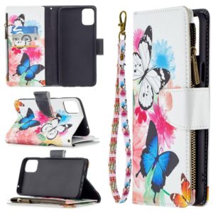 For LG K42 Colored Drawing Pattern Zipper Horizontal Flip Leather Case with Holder & Card Slots & Wallet(Two Butterflies) (OEM)