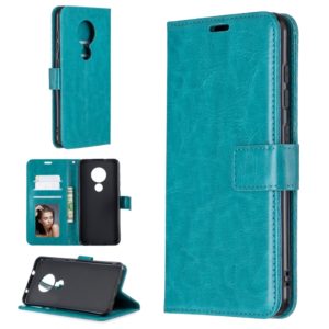 For Nokia 6.2 / 7.2 Crazy Horse Texture Horizontal Flip Leather Case with Holder & Card Slots & Wallet & Photo Frame(Blue) (OEM)