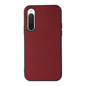 For Sony Xperia 10 IV Carbon Fiber Skin PU + PC + TPU Shockprof Protective Phone Case(Red) (OEM)