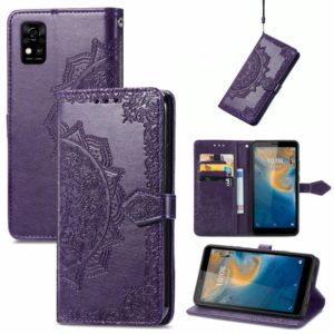 For ZTE Blade A31 Mandala Flower Embossed Horizontal Flip Leather Phone Case(Purple) (OEM)