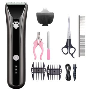 Waterproof Pet Shaver Dog Electric Hair Clipper, Specification: Package 5(Gray) (OEM)