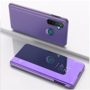 For OPPO Realme 5 Pro Plated Mirror Horizontal Flip Leather with Stand Mobile Phone Holster(Purple Blue) (OEM)