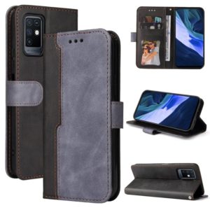For Infinix Note 10 Business Stitching-Color Horizontal Flip PU Leather Case with Holder & Card Slots & Photo Frame(Grey) (OEM)