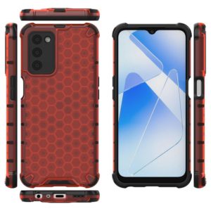 For OPPO A55 5G Shockproof Honeycomb PC + TPU Case(Red) (OEM)