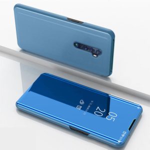 For OPPO Reno2 Z / Reno2 F Plated Mirror Horizontal Flip Leather Case with Holder(Blue) (OEM)
