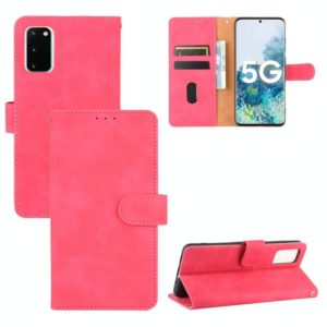 For Samsung Galaxy S20 5G Solid Color Skin Feel Magnetic Buckle Horizontal Flip Calf Texture PU Leather Case with Holder & Card Slots & Wallet(Rose Red) (OEM)