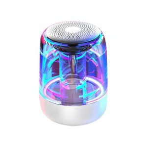C7 Bluetooth 5.0 Speaker Transparent LED Luminous Subwoofer TWS 6D Surround HIFI Stereo Cool Audio(White) (OEM)
