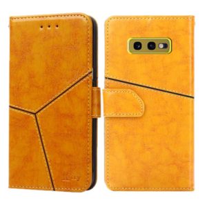 For Samsung Galaxy S10e Geometric Stitching Horizontal Flip TPU + PU Leather Case with Holder & Card Slots & Wallet(Yellow) (OEM)
