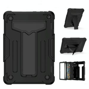 For Amazon Kindle Fire HD 8 2020/Fire 8 Plus T-shaped Bracket Contrast Color Shockproof PC + Silicone Tablet Protective Case(Black+Black) (OEM)