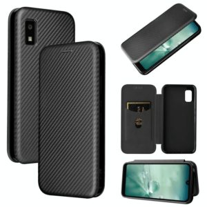 For Sharp Aquos Wish SHG06 Carbon Fiber Texture Horizontal Flip PU Phone Case(Black) (OEM)