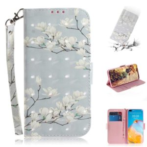 For Huawei P40 3D Painting Horizontal Flip Leather Case with Holder & Card Slot & Wallet & Lanyard(Magnolia) (OEM)