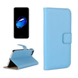For iPhone 8 & 7 Genuine Split Horizontal Flip Leather Case with Holder & Card Slots & Wallet(Blue) (OEM)