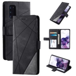 For Samsung Galaxy S20 Skin Feel Splicing Horizontal Flip Leather Case with Holder & Card Slots & Wallet & Photo Frame(Black) (OEM)