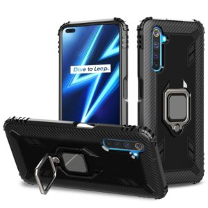 For OPPO Realme 6 Pro Carbon Fiber Protective Case with 360 Degree Rotating Ring Holder(Black) (OEM)