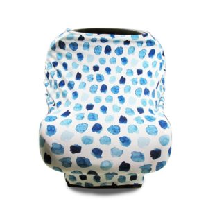 Multifunctional Enlarged Stroller Windshield Breastfeeding Towel Baby Seat Cover(Blue Dots) (OEM)
