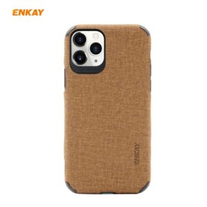For iPhone 11 Pro ENKAY ENK-PC032 Business Series Denim Texture PU Leather + TPU Soft Slim CaseCover(Brown) (ENKAY) (OEM)