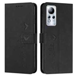 For Infinix Note 11 Skin Feel Heart Pattern Leather Phone Case(Black) (OEM)