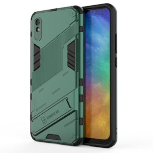 For Xiaomi Redmi 9A Punk Armor 2 in 1 PC + TPU Shockproof Case with Invisible Holder(Green) (OEM)