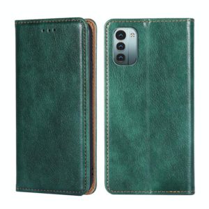 For Nokia G21 / G11 Gloss Oil Solid Color Magnetic Flip Leather Phone Case(Green) (OEM)