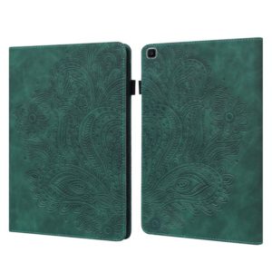 For Samsung Galaxy Tab A 8.0 (2019) T290 Peacock Embossed Pattern TPU + PU Horizontal Flip Leather Case with Holder & Card Slots & Wallet(Green) (OEM)