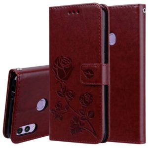 Rose Embossed Horizontal Flip PU Leather Case for Huawei Honor 8C, with Holder & Card Slots & Wallet (Brown) (OEM)