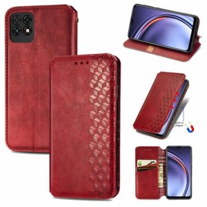 For Huawei Maimang 10 SE Cubic Grid Pressed Horizontal Flip Magnetic PU Leather Case with Holder & Card Slots & Wallet(Red) (OEM)