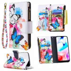 For Xiaomi Redmi 8A Colored Drawing Pattern Zipper Horizontal Flip Leather Case with Holder & Card Slots & Wallet(Two Butterflies) (OEM)