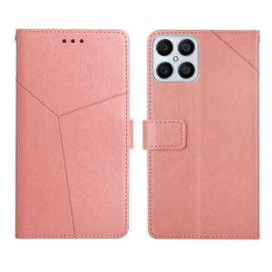 For Honor X8 Y Stitching Horizontal Flip Leather Phone Case(Rose Gold) (OEM)