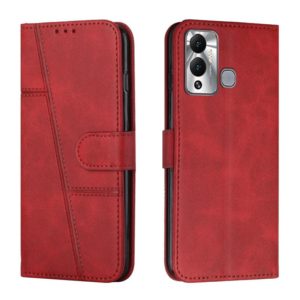 For Infinix Hot 12 Play Stitching Calf Texture Buckle Leather Phone Case(Red) (OEM)