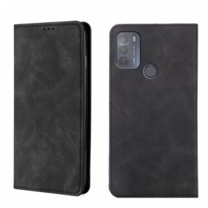 For Motorola Moto G50 Skin Feel Magnetic Horizontal Flip Leather Phone Case(Black) (OEM)
