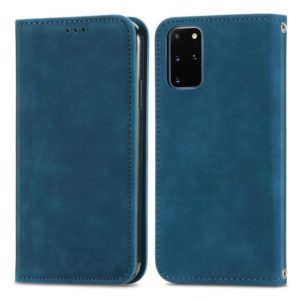 For Samsung Galaxy S20 Plus Retro Skin Feel Business Magnetic Horizontal Flip Leather Case with Holder & Card Slots & Wallet & Photo Frame(Blue) (OEM)