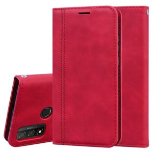 For Huawei P Smart (2020) Frosted Business Magnetic Horizontal Flip PU Leather Case with Holder & Card Slot & Lanyard(Red) (OEM)