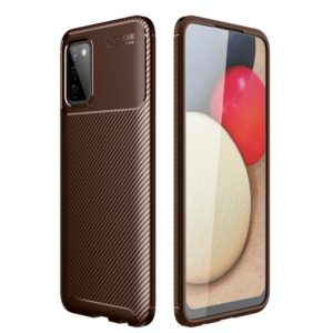 For Samsung Galaxy A22 5G Carbon Fiber Texture Shockproof TPU Case(Brown) (OEM)